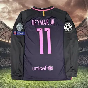 2016 2017 FCB Away Retro No.11 Neymar Long Sleeve Soccer Jersey