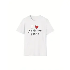 Men's Cotton Short-Sleeve Round Neck Simple T-Shirt, Unisex Soft Loose Casual Meme Shirt, Funny Viral Gag Gift, Comfortable Streetwear for Everyday Wear