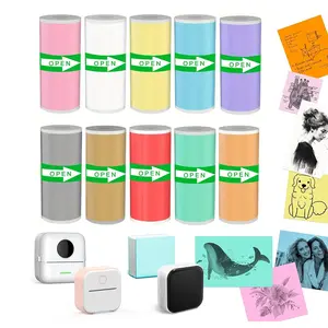 Mini Printer Sticker Paper, 57*25mm Universal Self-adhesive Roll Paper, Pocket Printer Printable Sticker Paper for Thermal Printer, Portable Handheld Printer