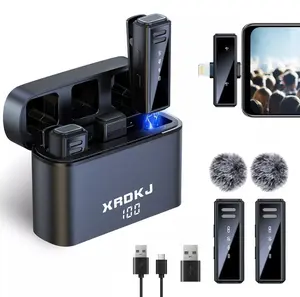 mini Wireless Lavalier Microphone for iPhone iPad Android PC， with Charging Case 7H Clip on Lapel Microphone Wireless for Video Recording Vlogging, YouTube, Interview