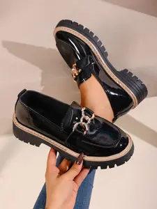 Women's Mary Jane Shoes, Casual PU Leather Loafers, Simple and Elegant Design, Perfect for Any Occasion, Spring & Fall Fashion