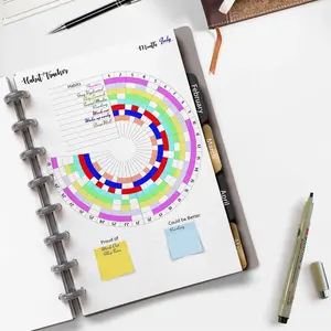 Habit Tracker Inserts for Letter and Half Letter Size Discbound Planners, Resolution Tracker, Fits with Staple ARC Matha Stewart Discbound Levenger Circa TUL
