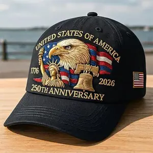 United States 250th Anniversary Hat, Adjustable Bald Eagle Patriotic Baseball Cap with Bald Eagle, All-Day Comfort, Zero