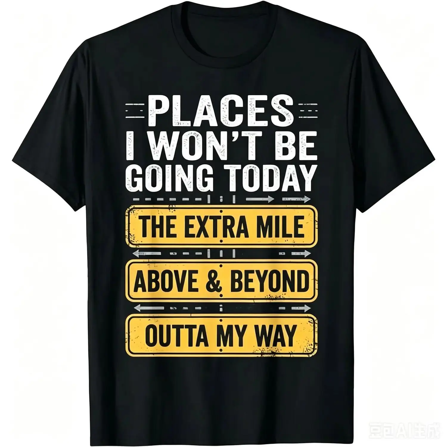 Men's "Places I Won't Be Going Today" Funny Sarcastic Quote Short-Sleeve T-Shirt - Textured Grunge Tops, Basic Layer, Graphic Tee, Casual, Menswear, Sleeves, Round Neck, Shortsleeve, Tshirts, Simple, Cotton Fabric, All Seasons, Textured Look, Graphic Prin