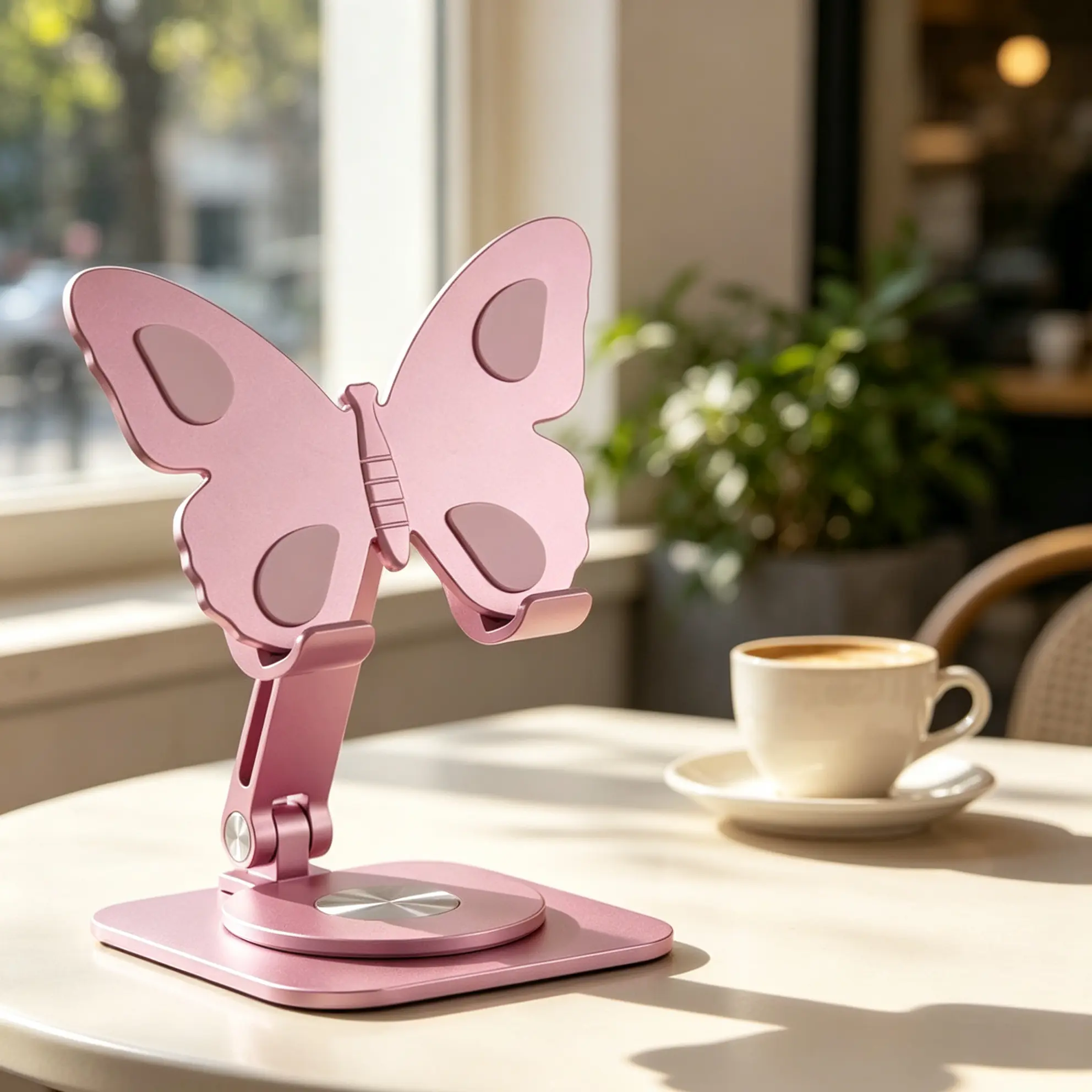 2026 New 360 Degree Rotatable Butterfly Smartphone Mount, Premium Aluminum Alloy Foldable Adjustable Stand, Cute Portable Desktop Cradle for Cellphone, Stylish Accessory for Daily Use, Home, Office and Indoor Viewing.sympathy gift