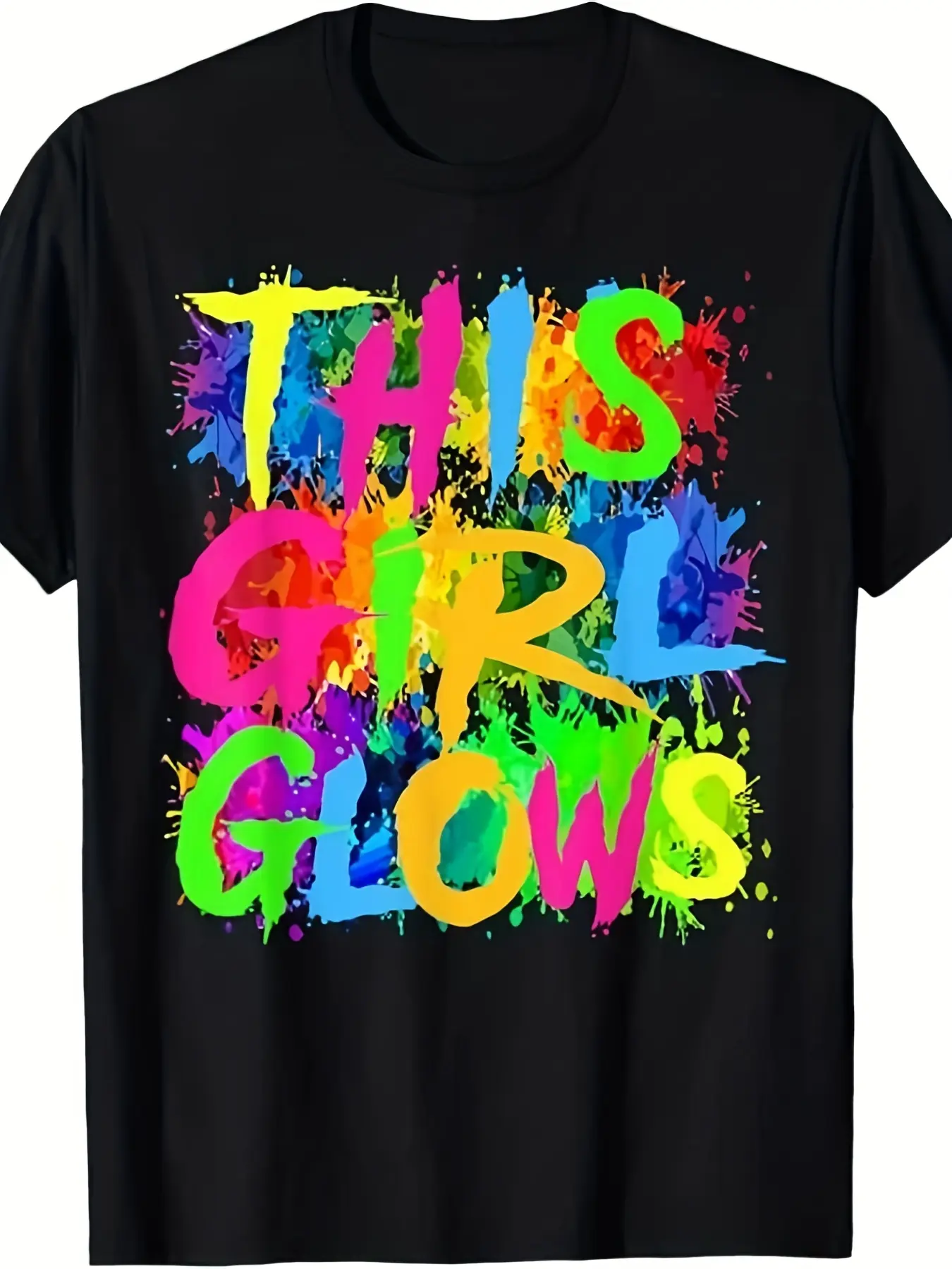 Men'S Retro Neon Glow Graphic T-Shirt - This Glows unisex soft cotton short sleeve t shirt, vintage graphic casual tee for men women teens, perfect birthday holiday gift for camping travel gym daily street  wear