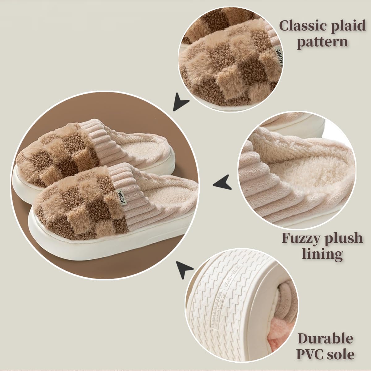 Women's Fuzzy Memory Foam Slippers Home Fuzzy Casual Indoor Outdoor Shoes with Memory Foam & Faux Fur Lining for Men Cozy Slippers Soft Footwear, Women's Shoes