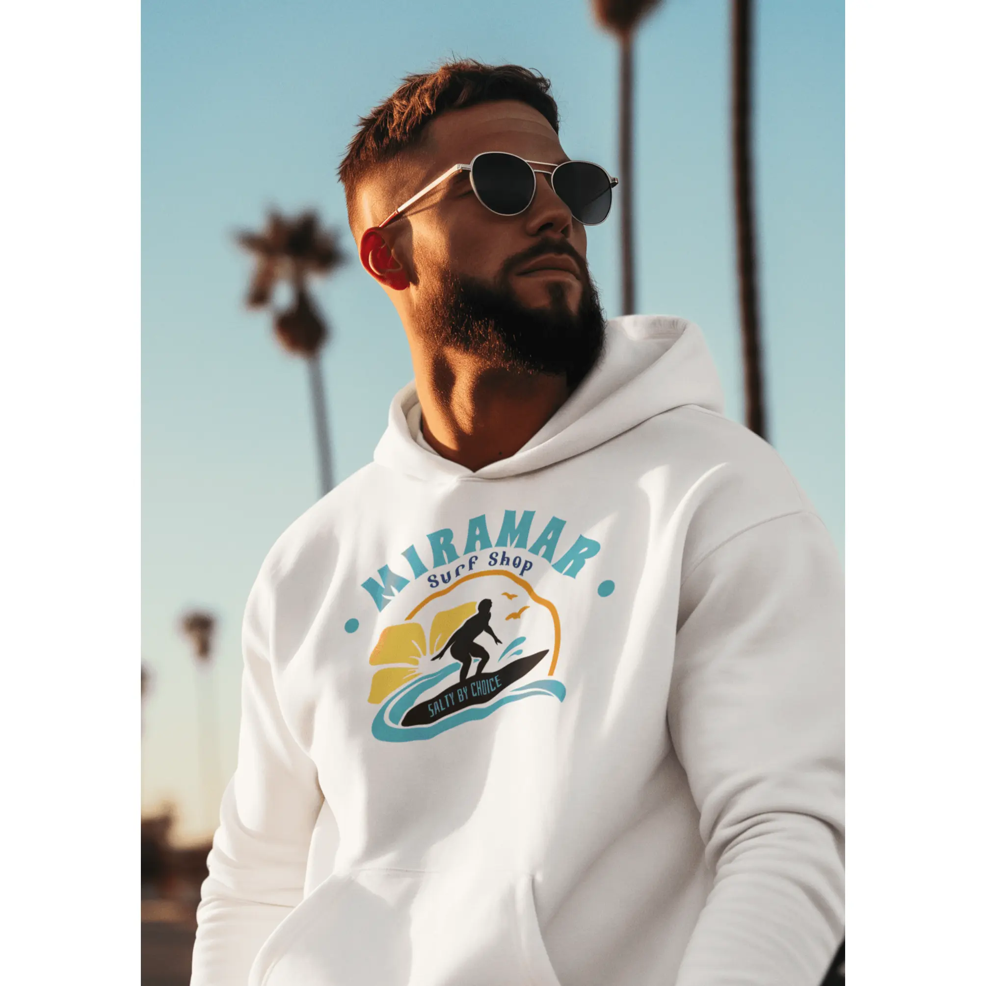 Miramar Surf Shop Surfboard Hoodie Unisex Fabric Menswear
