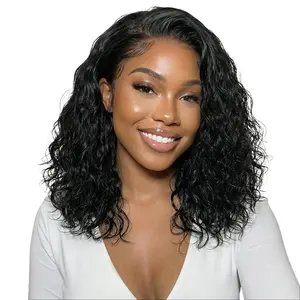 Father's Day Sale UNice 250% Density Glueless 6X4 Minimalist Lace Human Hair Wig, C-Side Part Water Wavy Bob, Natural Looking Bleached Knots, Bye-Bye Slip