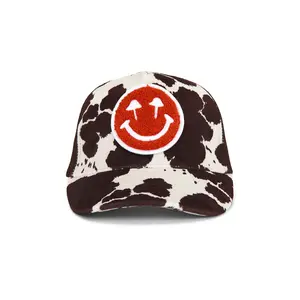 Happy Caps Cow Print Trucker Hat in Cow & Red Unisex