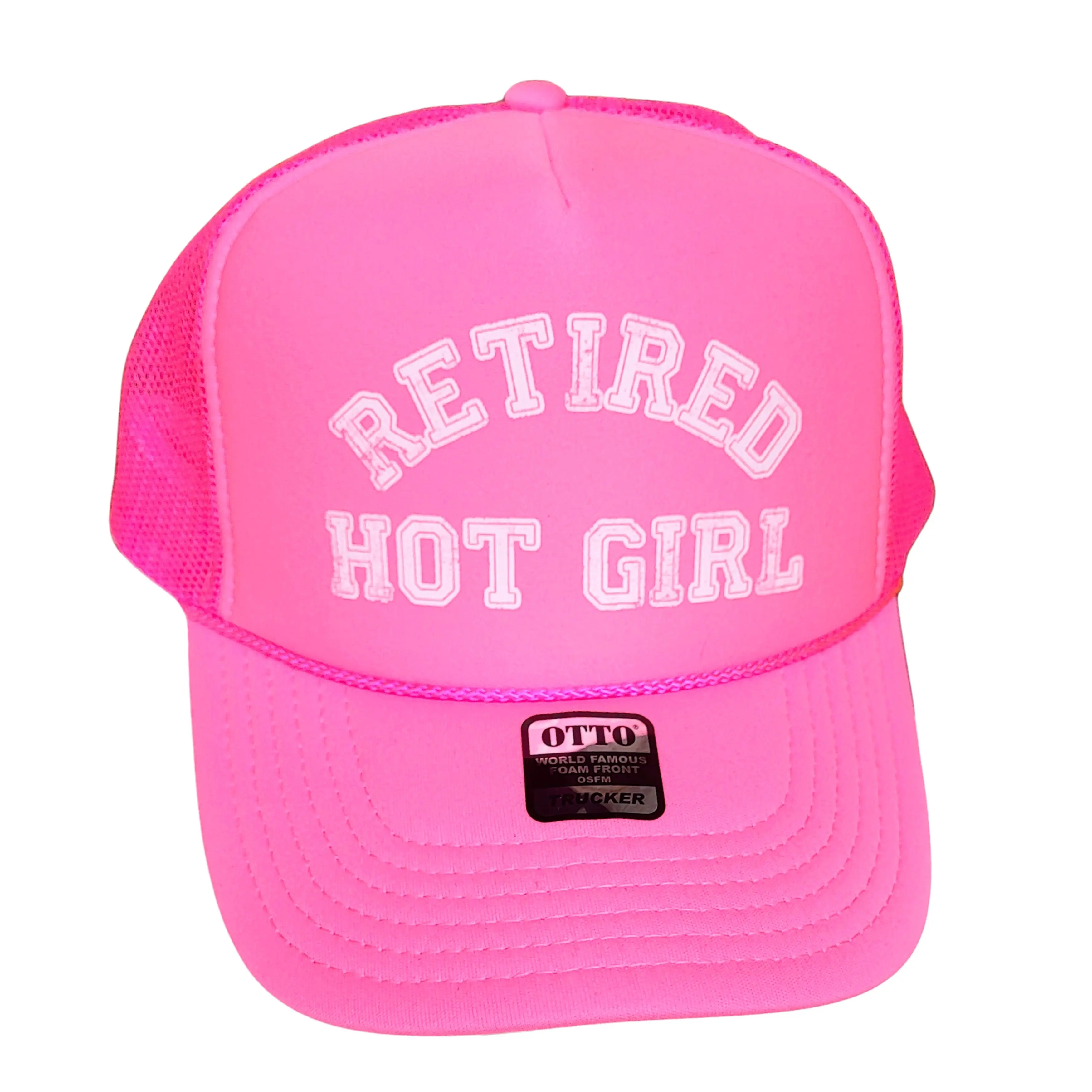 Otto 'Retired Hot Girl' Funny Hat, Women's Trendy Trucker Style Cap with Foam Front, Mesh Back, and Adjustable Snapback, Trucker Style Hat, Trendy Hat