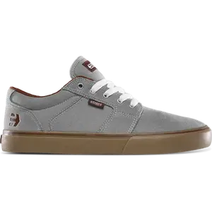 ETNIES Barge LS Skate Shoe - Grey & Brown - Foam Lite Insole - Single-Wrap Vulcanized Construction - Modern Low-Top Design