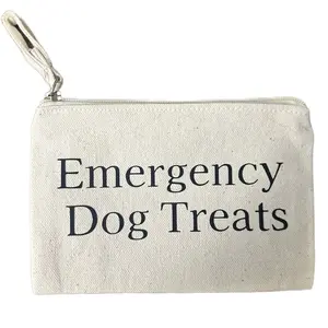 Emergency Dog Treat Pouch - Khaki Zip Up Pouch
