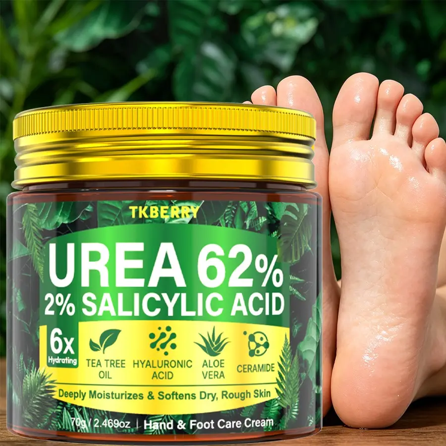 70G 60%Urea Cream+Salicylic Acid, Enriched with Aloe Vera, Jojoba, And Tea Tree Oil,Urea Hand & Foot Cream, Intensive Foot Care, Hydrating Moisturize Dry Hands And Feet, Light Beige