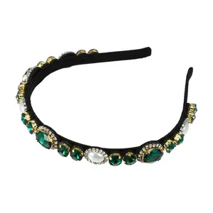 Unique Bargains Bling Rhinestone Headband Rhinestone Flannel Headband for Women 5.51"x0.79"