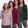 Women's 4-Piece Set Half-Zip Hooded Sports T-Shirt Multi-Color Long-Sleeve Activewear for Fitness & Casual Wear Versatile & Comfortable