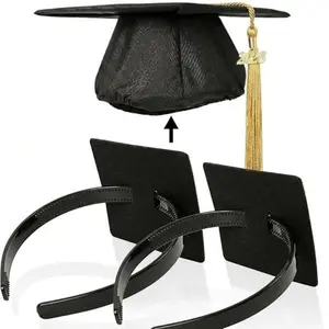 1/2 Pcs Graduation Cap Headband, Anti-fall Firm Hair Band for Graduation Cap, Graduation Gifts Hat Insert Accessories for Graduates, Students, Women Men Grad hat decorations Holder decorations Accessory, Keeps Hairstyle Fixed