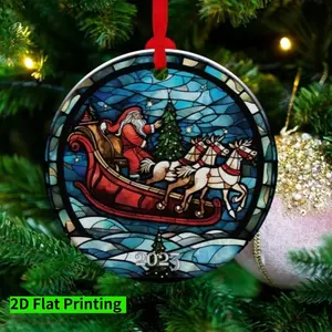 Santa Ornament, 2023 Christmas Decoration, Holiday Gift Idea, Heirloom Keepsake, Round Ceramic, Bauble Present, Vintage Santa