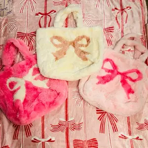 Fur Coquette Bow Bag - Soft Plush Material with Adorable Bow Design for Stylish Everyday Use