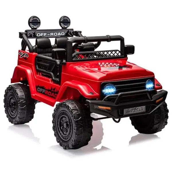 GARVEE 12V Electric Kids' Ride-On Truck (3+ Yrs) - Ride on Car, Remote Control, LED Lights, Bluetooth, 3 Speeds, Spring Suspension, Aux Audio, Realistic Design, Multiple Color Options