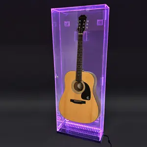OnDisplay Deluxe Acrylic Wall Mounted/Tabletop UV-Protected Acoustic Guitar Display Case w/Lights
