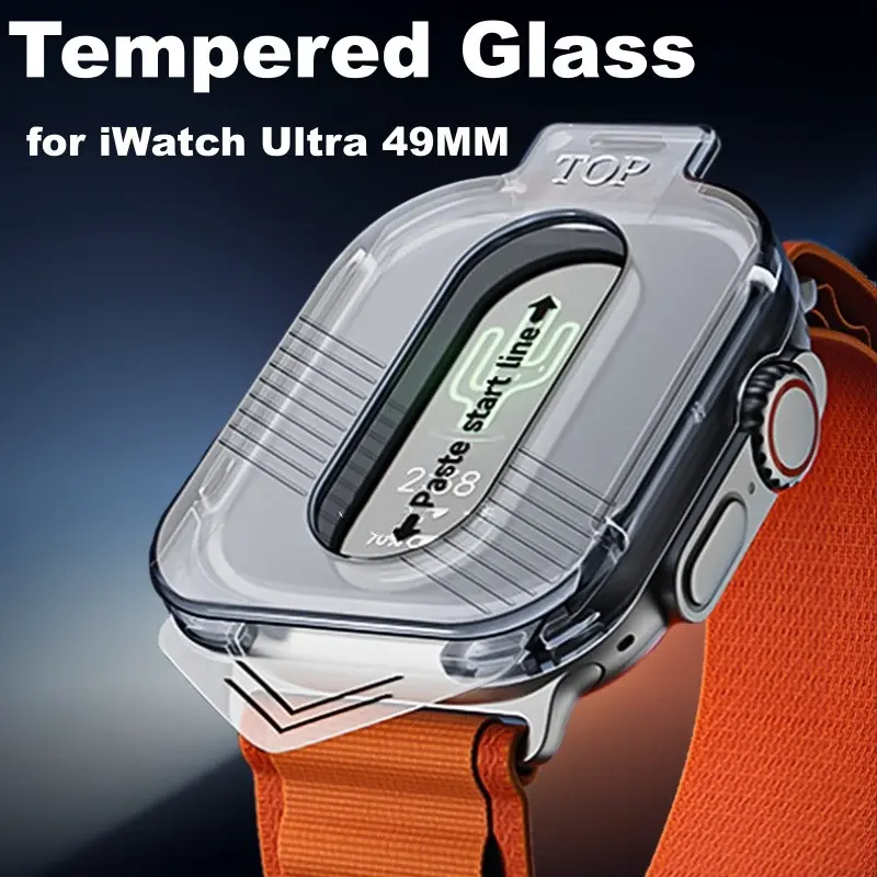 Apple Watch Ultra Protective Tempered Screen Protector Film, Anti-Fingerprint HD Protection, Full Coverage for Iwatch Ultra 49mm, Durable & Scratch-Resistant, Smartwatch Accessories
