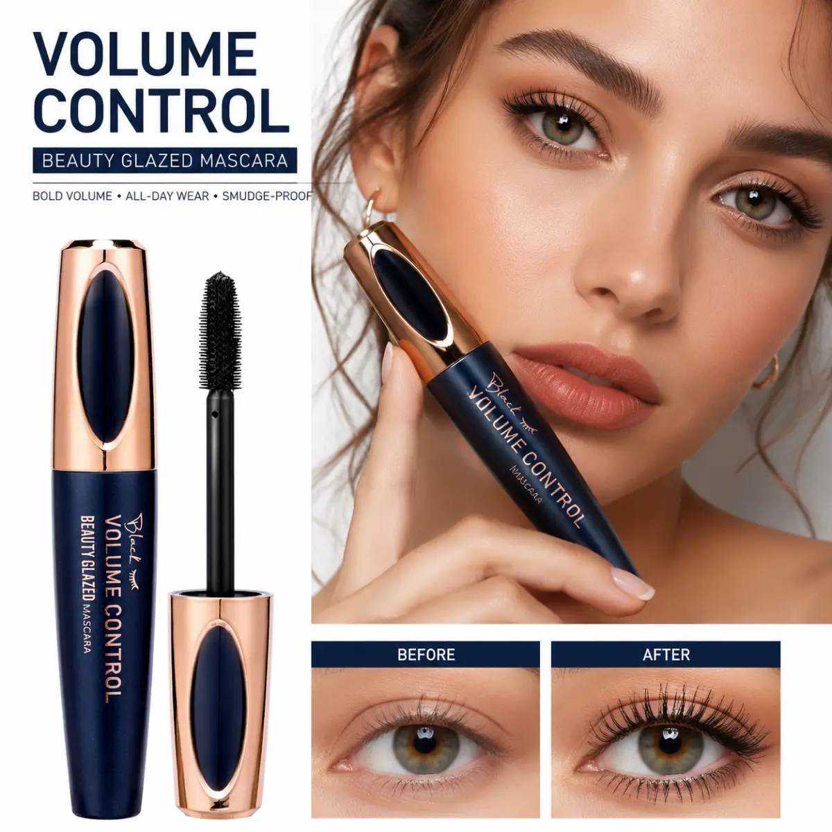 4D Silk Fiber Mascara, Silky Cosmetic Enhancing Lengthening Lift Mascara, Eye-Friendly, Waterproof, Smudge-Proof, Long-Lasting, Thickening, Full Volume Control, Smooth All-Day Eye Makeup, Enhancing Mascara Volumizing Mascara Lash