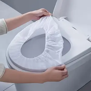 30 Pack Disposable Toilet Seat Covers Set, Travel Home Use Non-Woven Fabric, Soft Paper Cover, Comfortable Hygienic