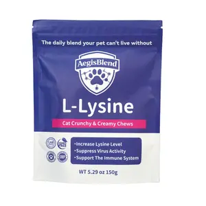 AegisBlend 5.29oz  High Protein for Cats Lysine Chews | Crunchy Chews with Natural Salmon & Omega-3 Fish Oil | Natural Snack for Clean Teeth & Immune Support, Boost Lysine Levels