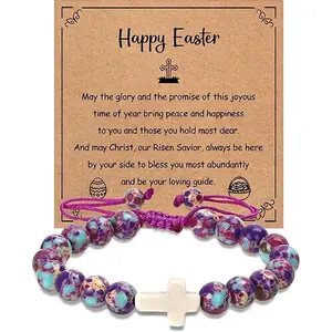 Easter Basket Stuffers for Teen Girls - Trendy Easter Bracelets Religious  Beaded , Christian Gifts for Daughter Granddaughter, Adjustable Bracelet for Baptism Communion Confirmation
