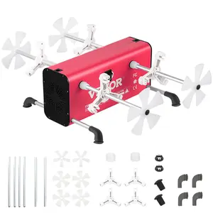 TikTokShopBlackFridayVEVOR 4 Cup Turner, 2 Speeds Multiple Tumbler Spinner Rotator Machine Kit with 4 Removable and Adjustable Arms, Mute Motor, Aluminum Alloy Frame, 4 Independent Switches for DIY Glitter Crafts(Red)