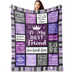 Best Friend Birthday Gifts For Women, Best Friend Blanket 60"X50", Bestie Gifts For Women, Bestie Birthday Gift For Woman, Friendship Gift To BBF, Soul Sister Graduation Gift Ideas Throw Blanket
