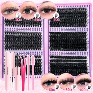 New High-Capacity Voluminous DIY Lash Book, 30D-100D, 9-16mm Mixed Lengths, Curly & Voluminous, Perfect for Party, Stage & All Makeuplooks