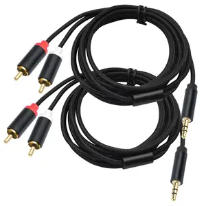 RCA to 3.5mm AUX , 3.5 to 2 RCA Male Audio HiFi Sound Headphone Jack Adapter Splitter Stereo Wire Y Cord for Smartphones, HDTV, Tablet,  Theater, Speaker, MP3 (1.8m/2pack)