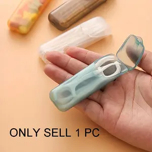 Portable Daily Dental Floss and Toothpick Box, Leak-Proof Travel Pill Organizer, Transparent Lid, Compact Edc Storage, Durable Plastic, Space-Saving Design