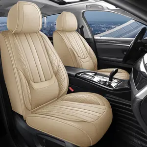 Car Seat Covers for VW Volkswagen New Beetle/Beetle/GTI/Golf/ID.4/Jetta/Passat/Rabbit/Taos, Stylish Breathable Nappa Leather Car Seat Cover for Car Full Set 5-Seats, A Waterproof Car Seat Protection Cover, Anti-Slip Comfort Vehicle Seat Cover Customized