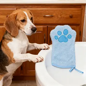 2pcs quick drying pet cleaning thick gloves, beauty gloves, suitable for pet bathing and cat face washing, suitable for dogs and cats, cleaning and deodorizing beauty gloves, suitable for daily care and travel