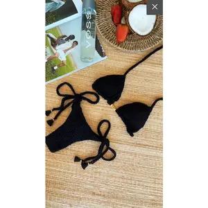 Sophie Textured Triangle Top + Cheeky Scrunch Tie Bikini Bottoms