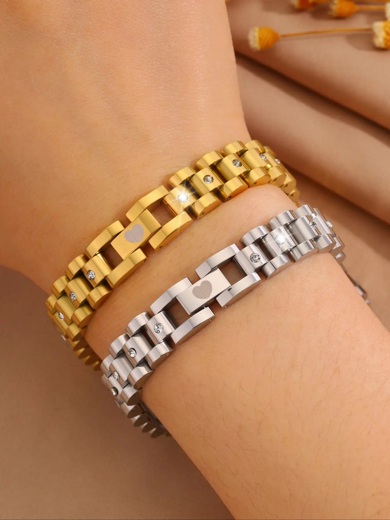 Luxury Fashion Classic Bohemian Style Watch Strap Bracelet, Metal Watch Strap, Stainless Steel Chain, Suitable for Daily Wear, Holiday & Party Use