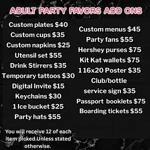 Adult party favor add ons