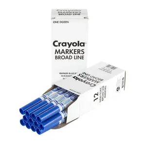 Crayola  Ultra-Clean Washable Bulk Markers, Blue - Pack of 12