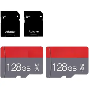 Two Memory Cards TF Card 128GB with Adapter, C10 U3 UHS-1 A1, for Camera/Smartphone/Drone/Dash Cam/Action Cam (2 x 128GB)