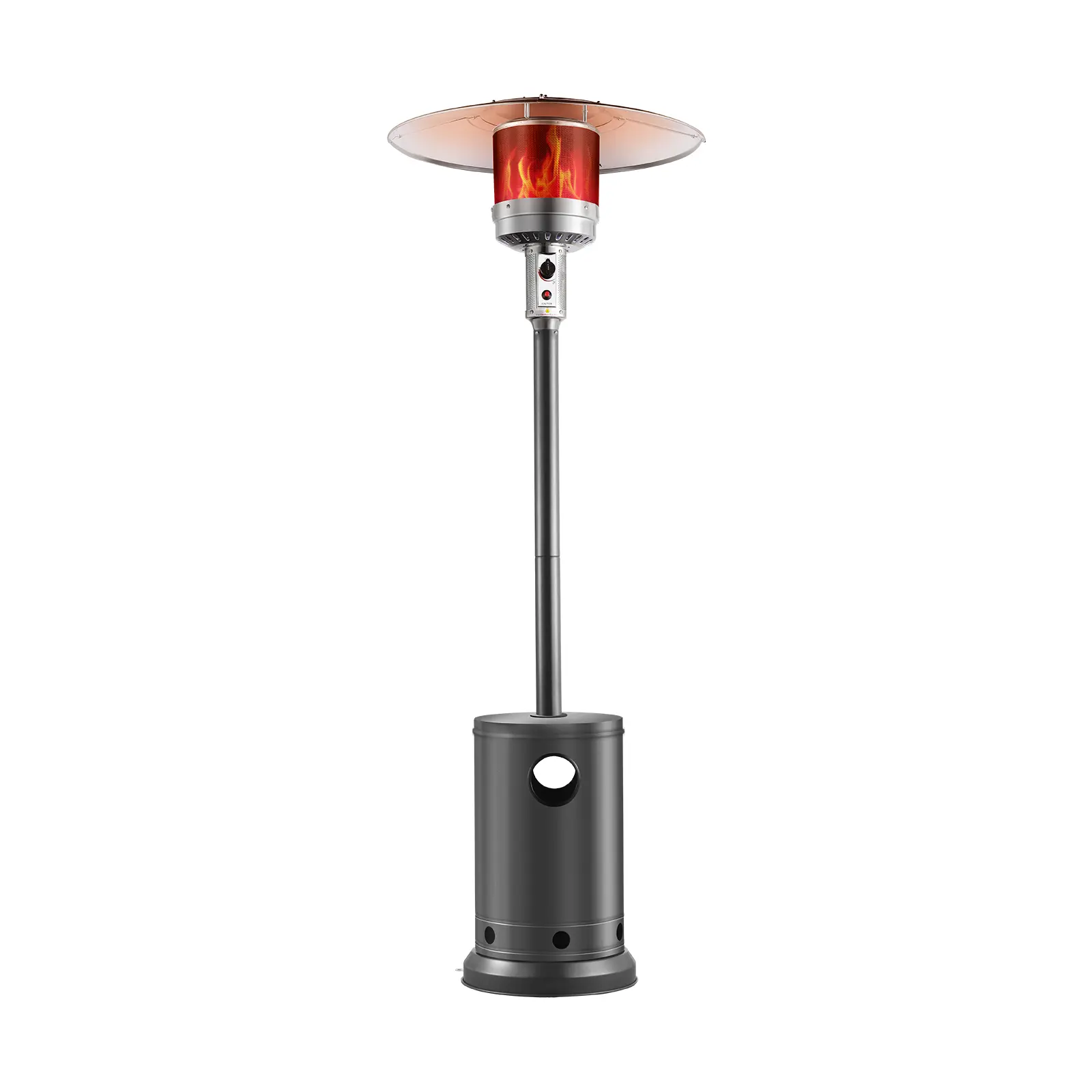 【DealsForYouDays】VEVOR Patio Heater for Outdoor Use 50000BTU Propane Heater Tall Hammered With Round Table DesignMetal Burner and WheelsOutdoor Patio Flame Heater for PatioPartyBackyardGardenSilver Gray