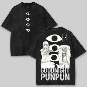 Goodnight Punpun Anime Double Printed Lightweight Acid Washed Tee, Dark Manga Aesthetic Unisex T-shirt, Streetwear, Graphic Tee 139