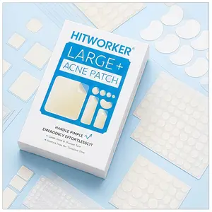 Hitworker Large Hydrocolloid Acne Pimple Patches, Mixed Sizes for Face & Body, Oil-Absorbing, Alcohol-Free, Protects Sensitive Skin