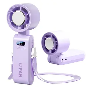 Handheld Portable Fan with Ice Cooling, Rechargeable Mini Fan (Speed 1-199), Ultra Compact yet Powerful for Travel, Outdoor, Office & Pocket Use, Adjustable Speed Fan, USB Handheld Fan