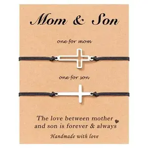 Cross Matching Bracelets Gifts Ideas for Fathers Day Mothers Day Christmas Birthday