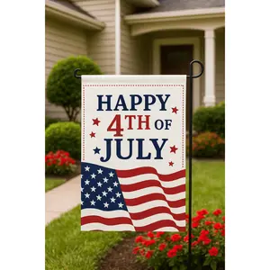 Custom Double-Sided Garden Flag with Full-Color Printing – 12x18 Inch Personalized Outdoor Yard Decoration with Free Flag Stand