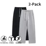 2 Pack Men’s Wide Leg Sweatpants – Ultra Comfortable Casual Sport Pants for Basketball, Gym, and Everyday Wear