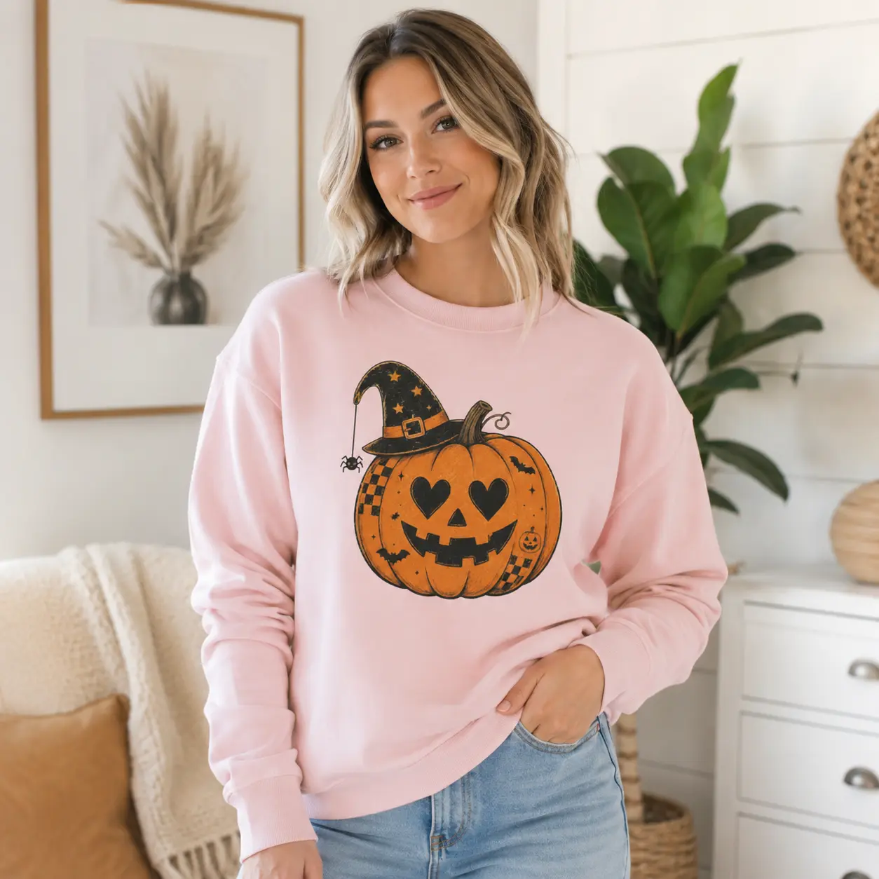 Vintage Smiley Pumpkin Face Sweatshirt, Retro Halloween Graphic Tee, Cute Spooky Season Tee, Gift for Men and Women